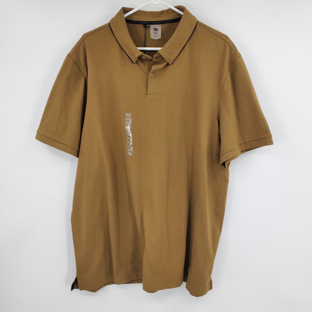 NWT VRST Men's Club Short Sleeve Polo Brown Spice‎ XXL Stretch Golf Shirt